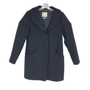 Aritzia Wilfred Black Cocoon Coat Wool & Cashmere Blend Size Small